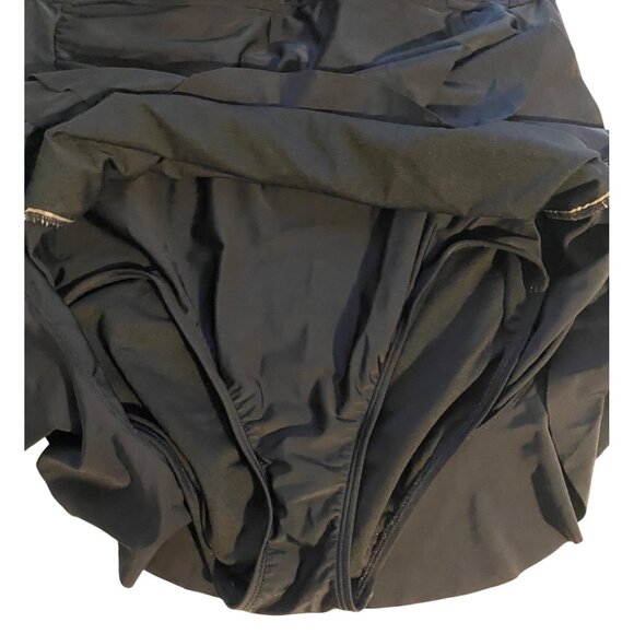 VM Women's 16W Black Halter Swim Dress Ruffle Hem Detail Beach Vacation Summer - Picture 10 of 15